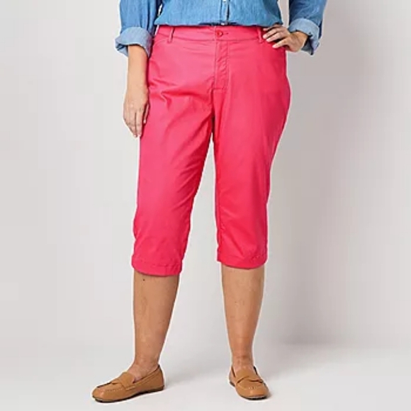 St. John's Bay Secretly Slender Mid Rise Plus Capris Pink Size‎ 24W NWT - Picture 1 of 11